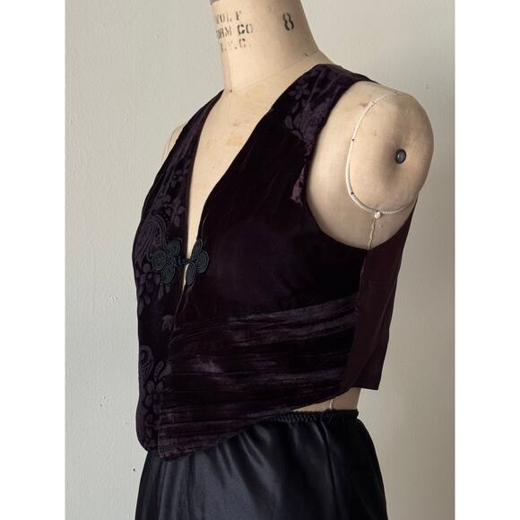 Vintage The Limited Deepest Purple Velvet Vest - Picture 5 of 5